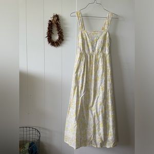 Hatch White and Pale Yellow Midi Dress